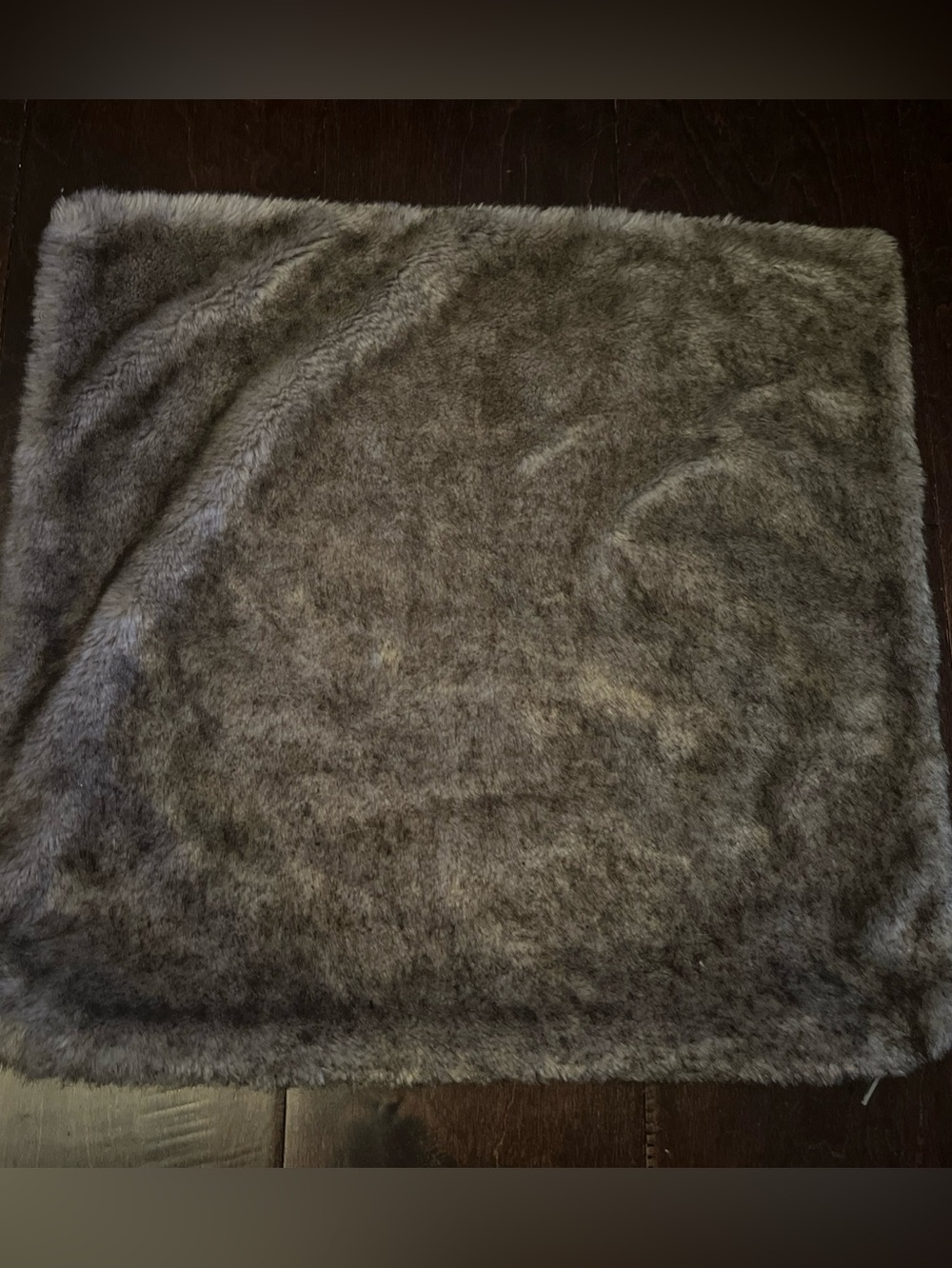 Pottery Barn Pillow Cover 18" Plush Faux Fur Bed Sofa Throw Chair Taupe Gray